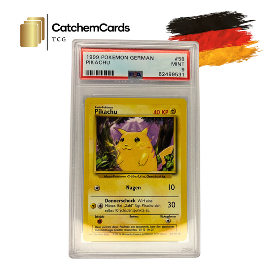 Pikachu Base PSA 9 Mint 1999 Pokemon Grading Karte Slab