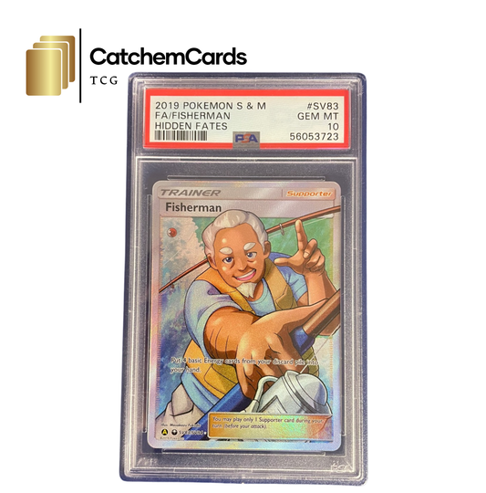 PSA 10 Fisherman Gem Mint 2019 Sonne & Mond Pokemon Grading Karte (Sv83)