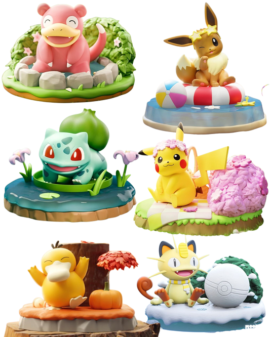Pokemon Figuren in der Natur Box Auswahl + Karte