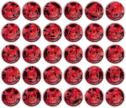 Rote Pikachu-Sammlermünzen aus dem Pokémon 30th Celebration Coin Set